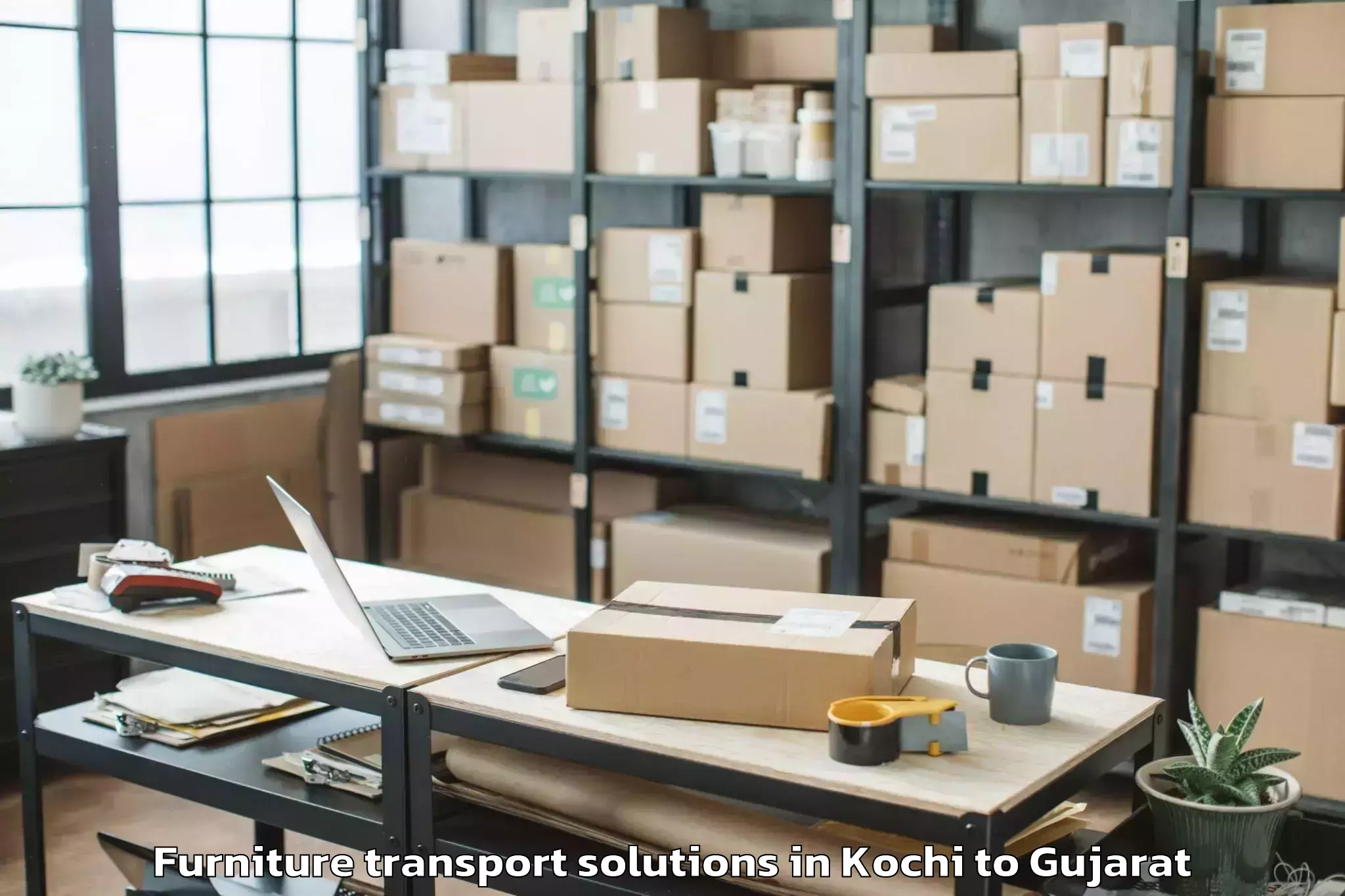 Top Kochi to Porbandar Furniture Transport Solutions Available